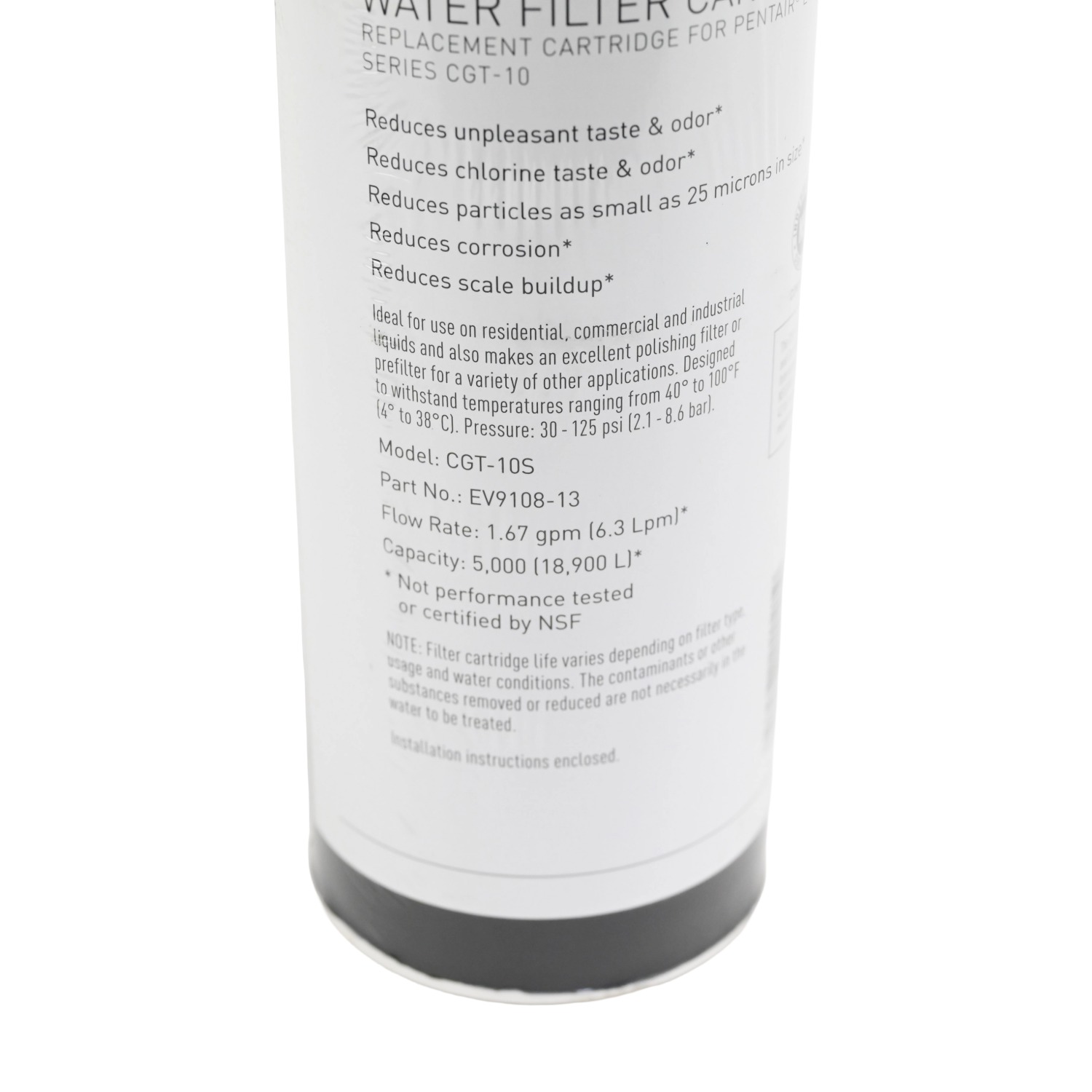 Pentair Everpure CGT-10S (EV9108-13) 10 inch x 2 point 5 inch Carbon Water Filter with Scale Protection