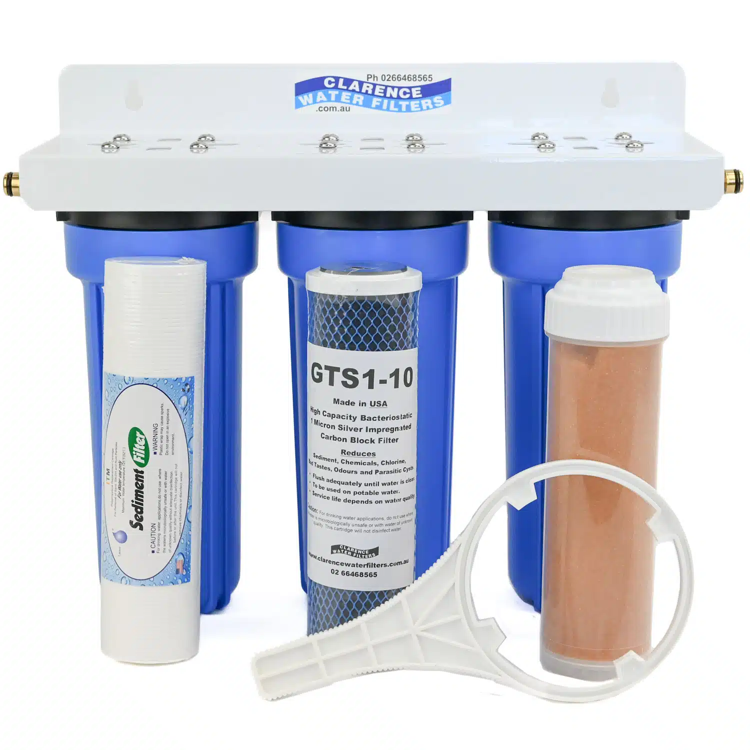 Portable Triple Stage Water Softener & Purifier Water Filter System with Seidment filter carbon filter and P100C ion exchange cartridge for scale reduction
