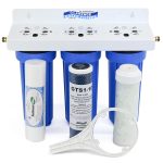 Portable Triple Stage Water Softener & Purifier Water Filter System with Seidment filter carbon filter and polyphosphate for scale reduction