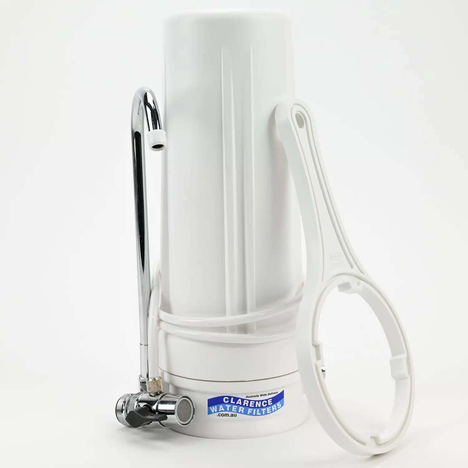 QMP 10 inch Bench Top Water Filter Housing Only With Spanner and Adapter