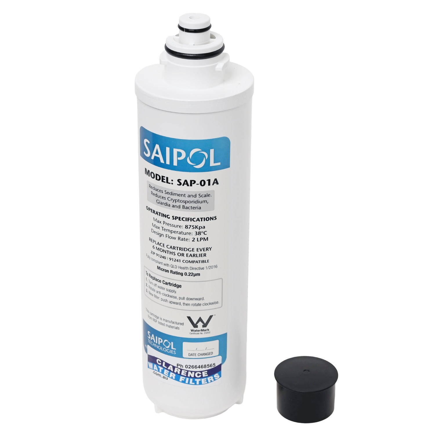 Saipol SAP-01A Carbon Free 0 point 2 Micron Filter For Reducing Sediment Bacteria Cryptosporidium and Scale Suits ZIP 91240 and 91241