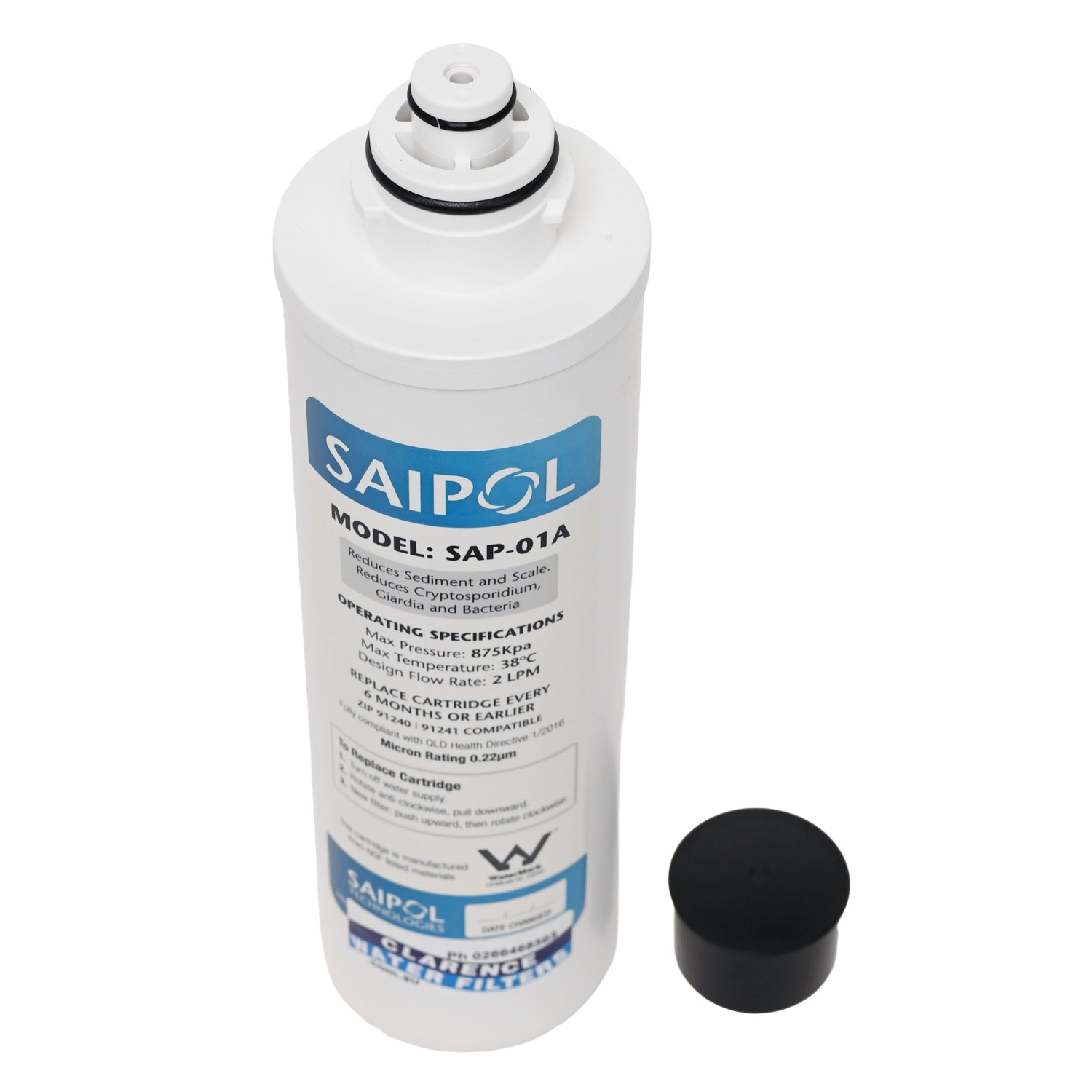 Saipol SAP-01A Carbon Free 0 point 2 Micron Filter For Reducing Sediment Bacteria Cryptosporidium and Scale Suits ZIP 91240 and 91241