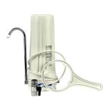 Single 10 inch by 2.5 inch Bench Top Water Filter System with A Spanner and internal spout adaptor