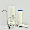 Single 10 inch by 2.5 inch Bench Top Water Filter System with a Cerametix Fluoride and Chemical Reduction Water Filter