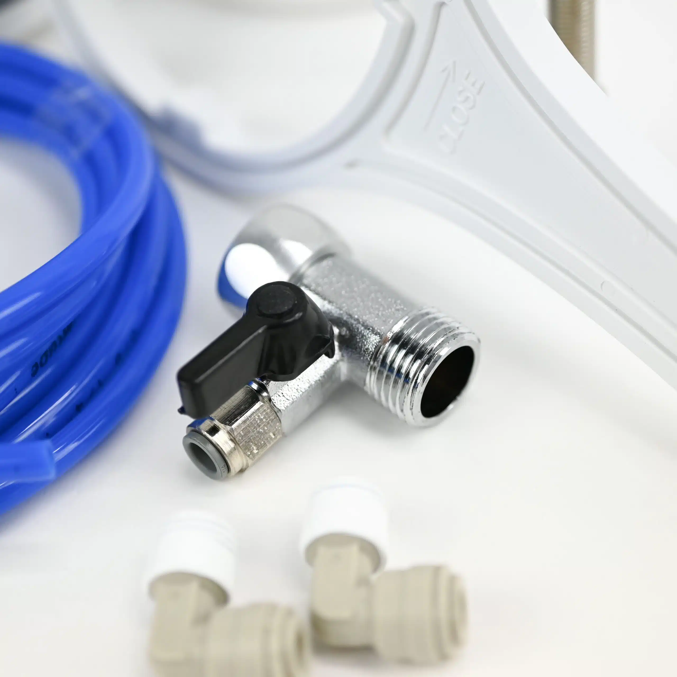 Single Water Filter System For Tank Water Components Included Angled Stop Valve Tubing Fittings Spanner