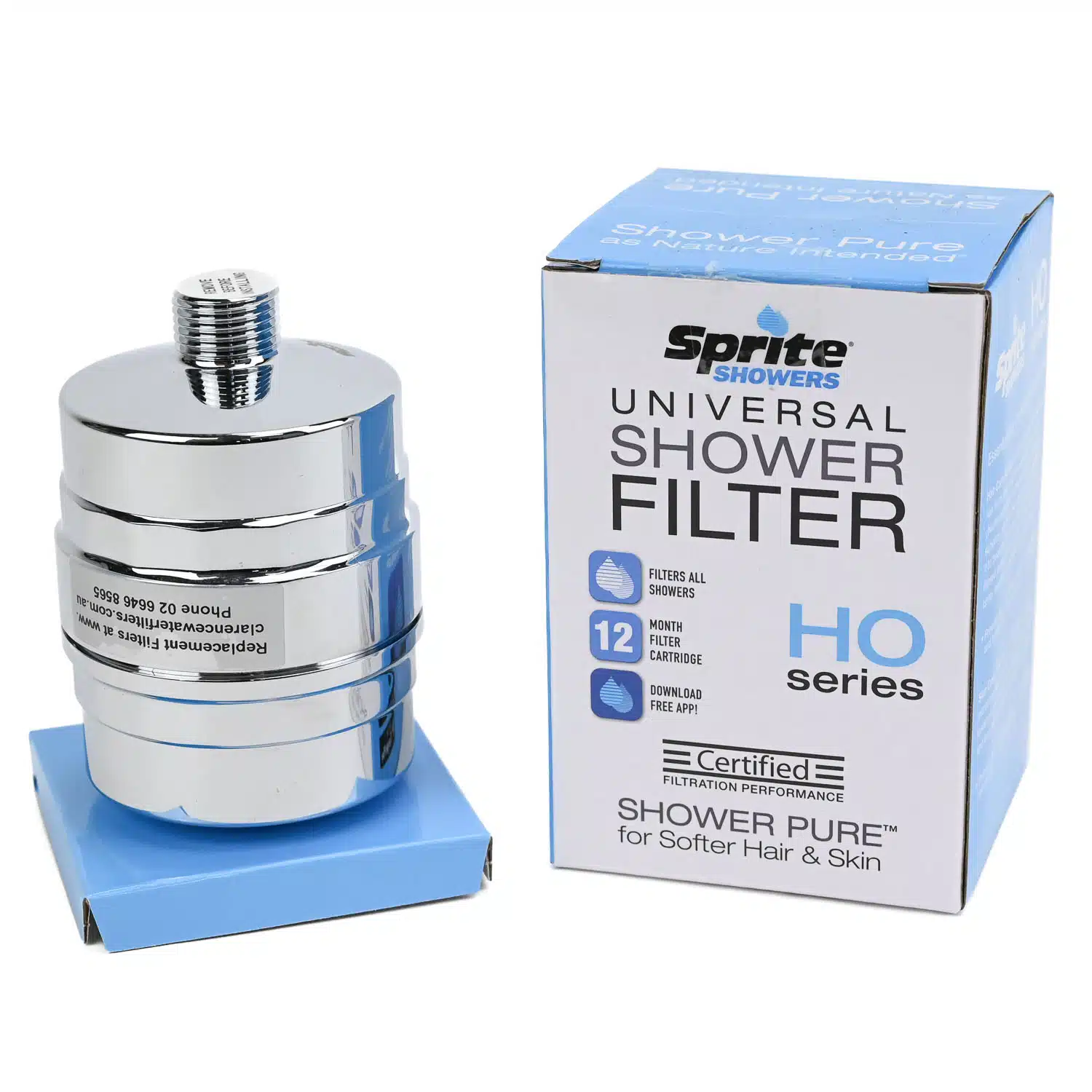 Sprite Chrome Plated Brass High Output Shower Water Filter with Chlorgon and KDF media