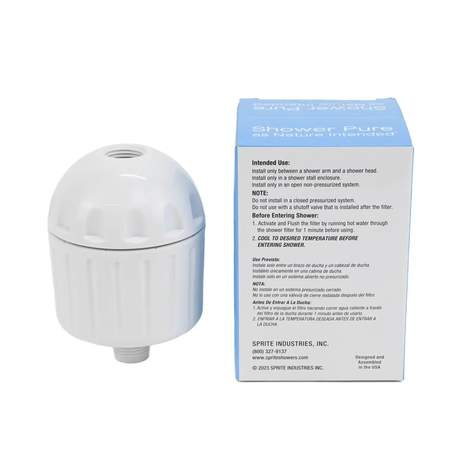 Sprite Shower Filter High Output for Chlorine Removal (Plastic Case)