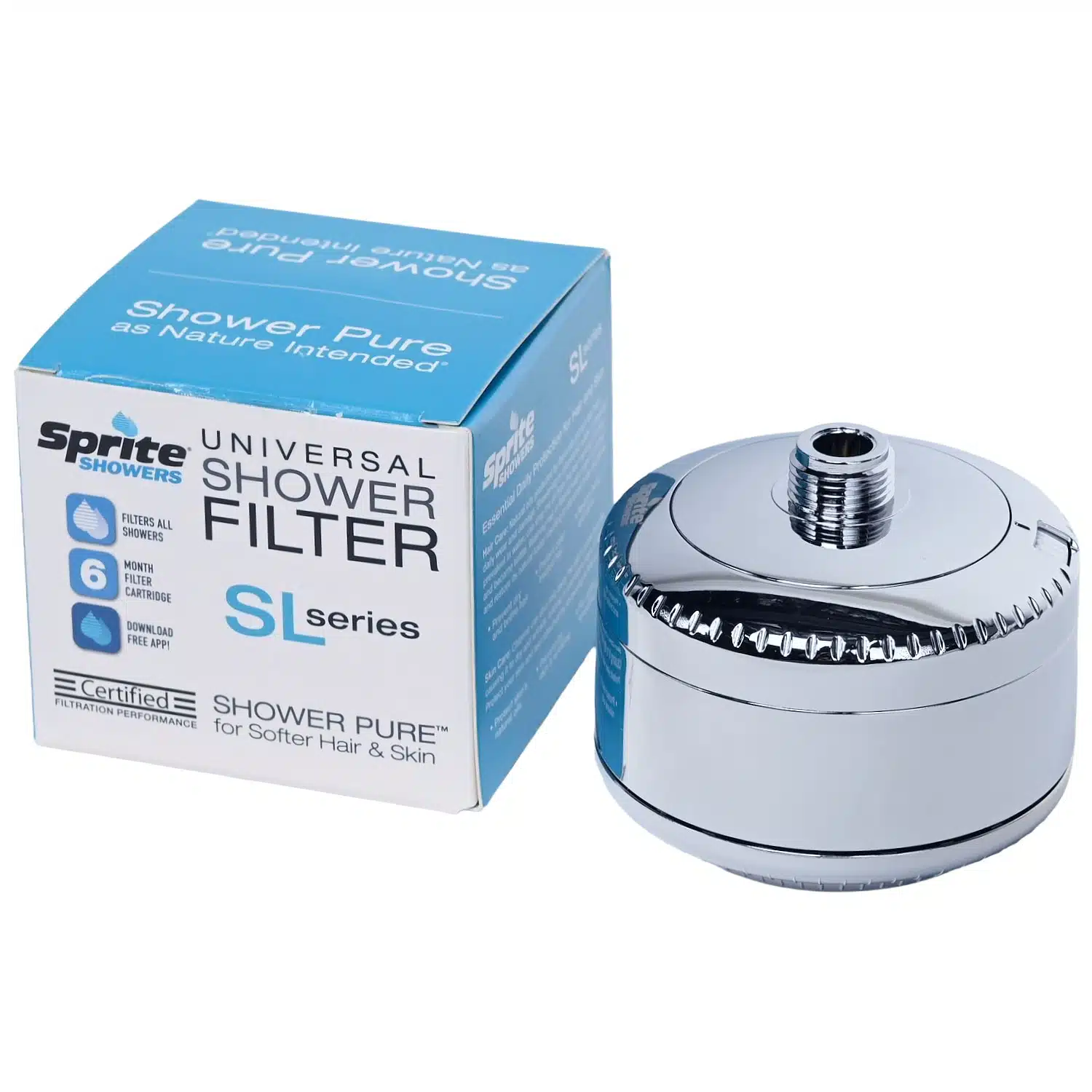 Sprite Slim Line Plastic Chrome Shower Filter SL Series SL2-CM