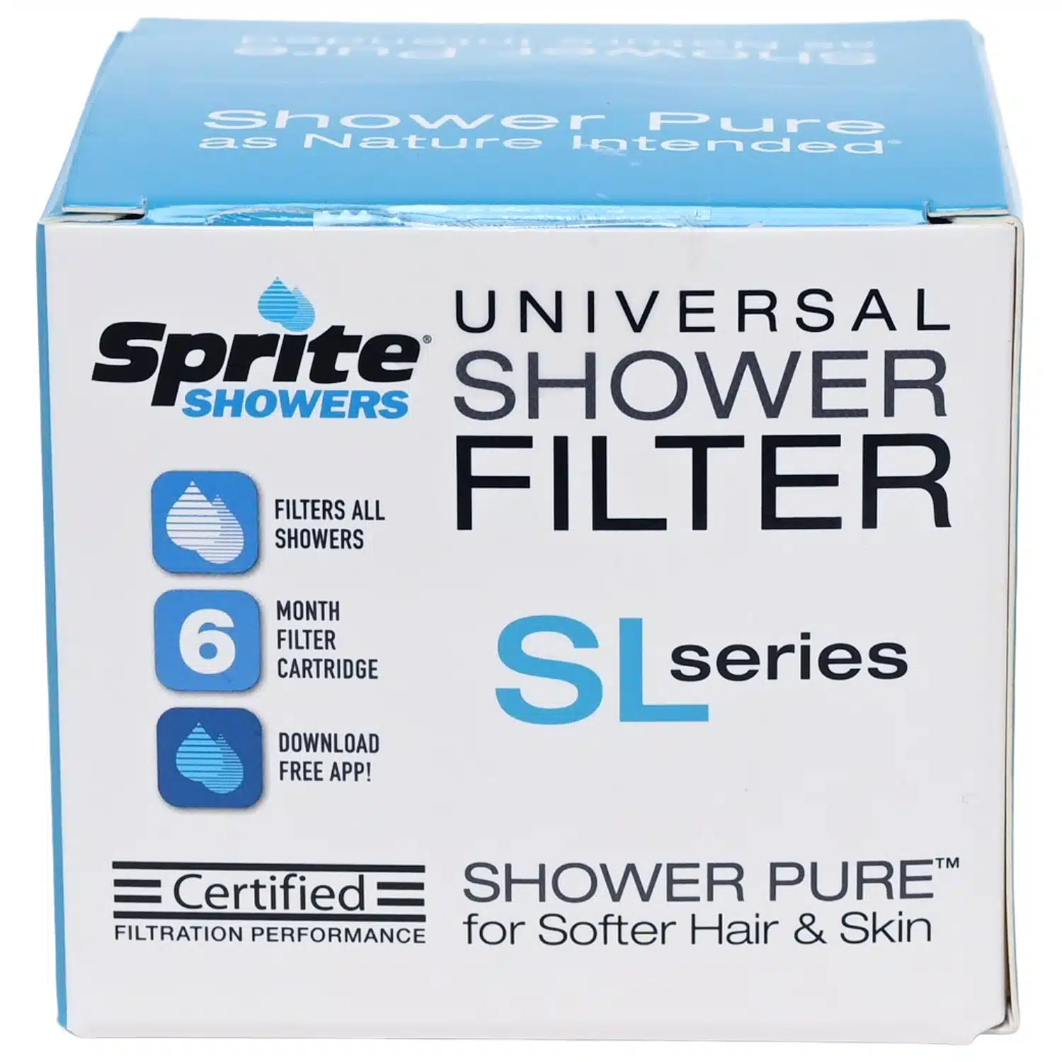 Sprite Slim Line Plastic Chrome Shower Filter SL Series SL2-CM
