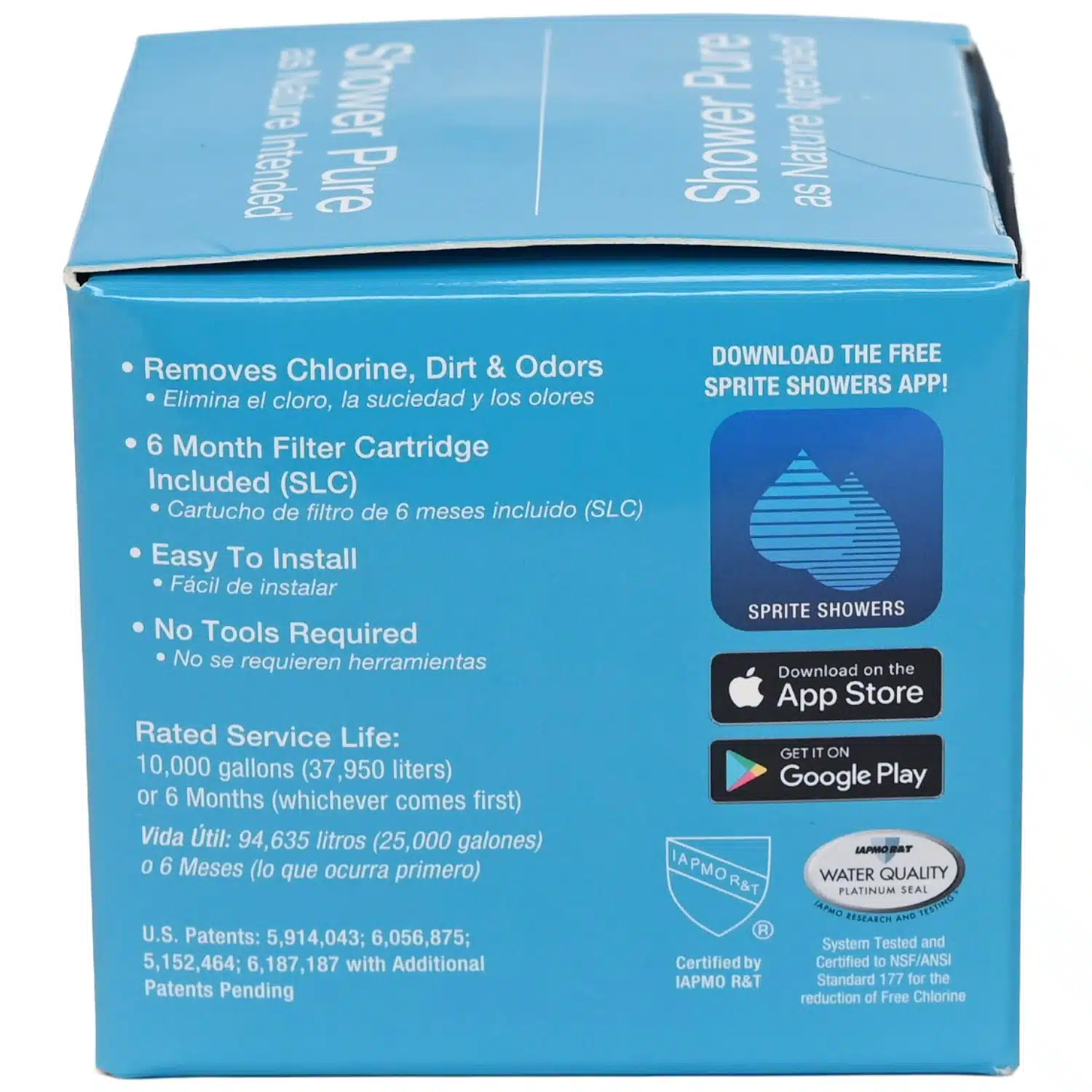 Sprite Slim Line Plastic Chrome Shower Filter SL Series SL2-CM