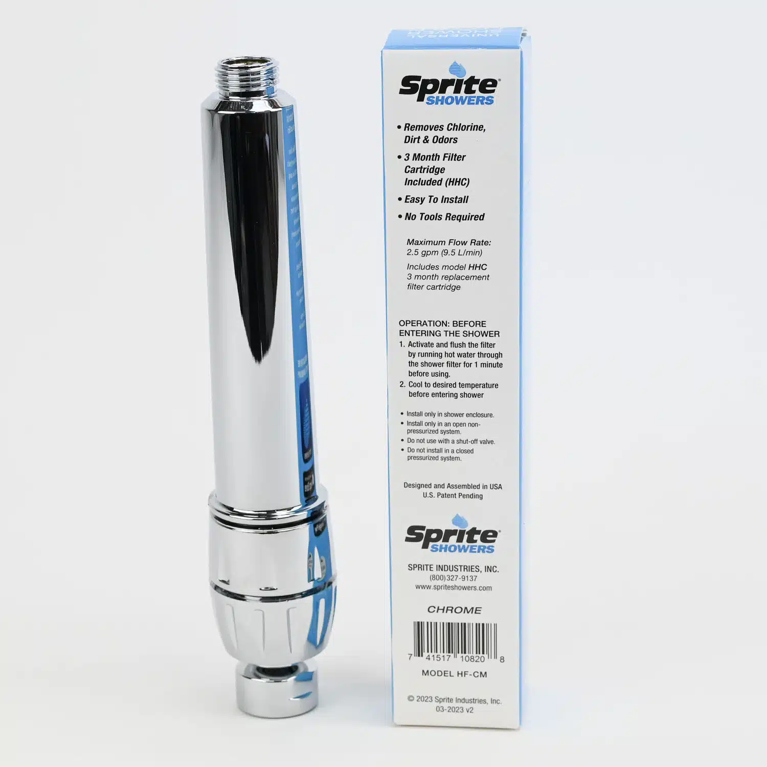 Sprite Universal Shower Water Filter with KDF For Shower hoses with half inch connections