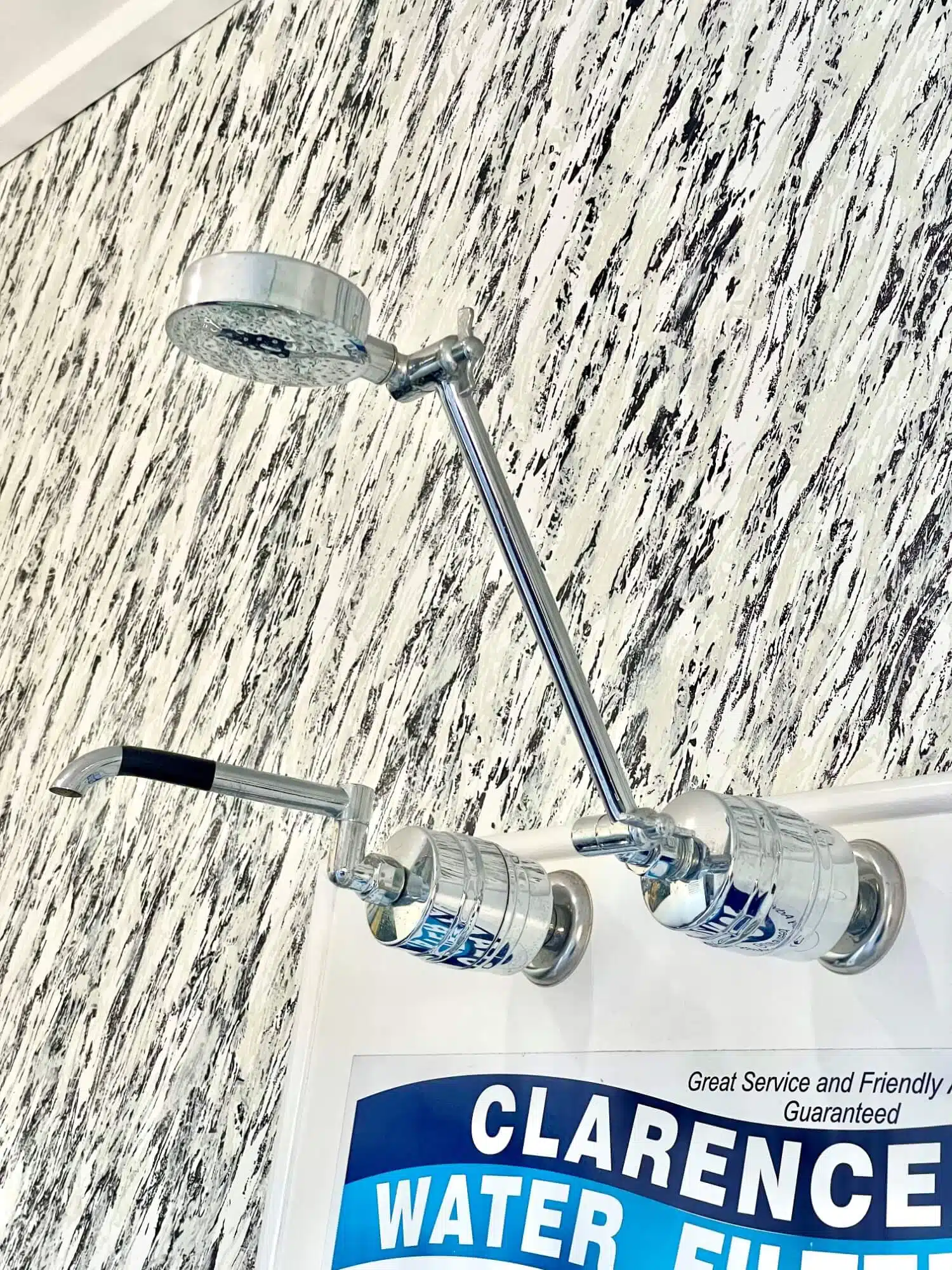 Chrome Shower Head and Arm with Swivel Sealing Nut - Image 5