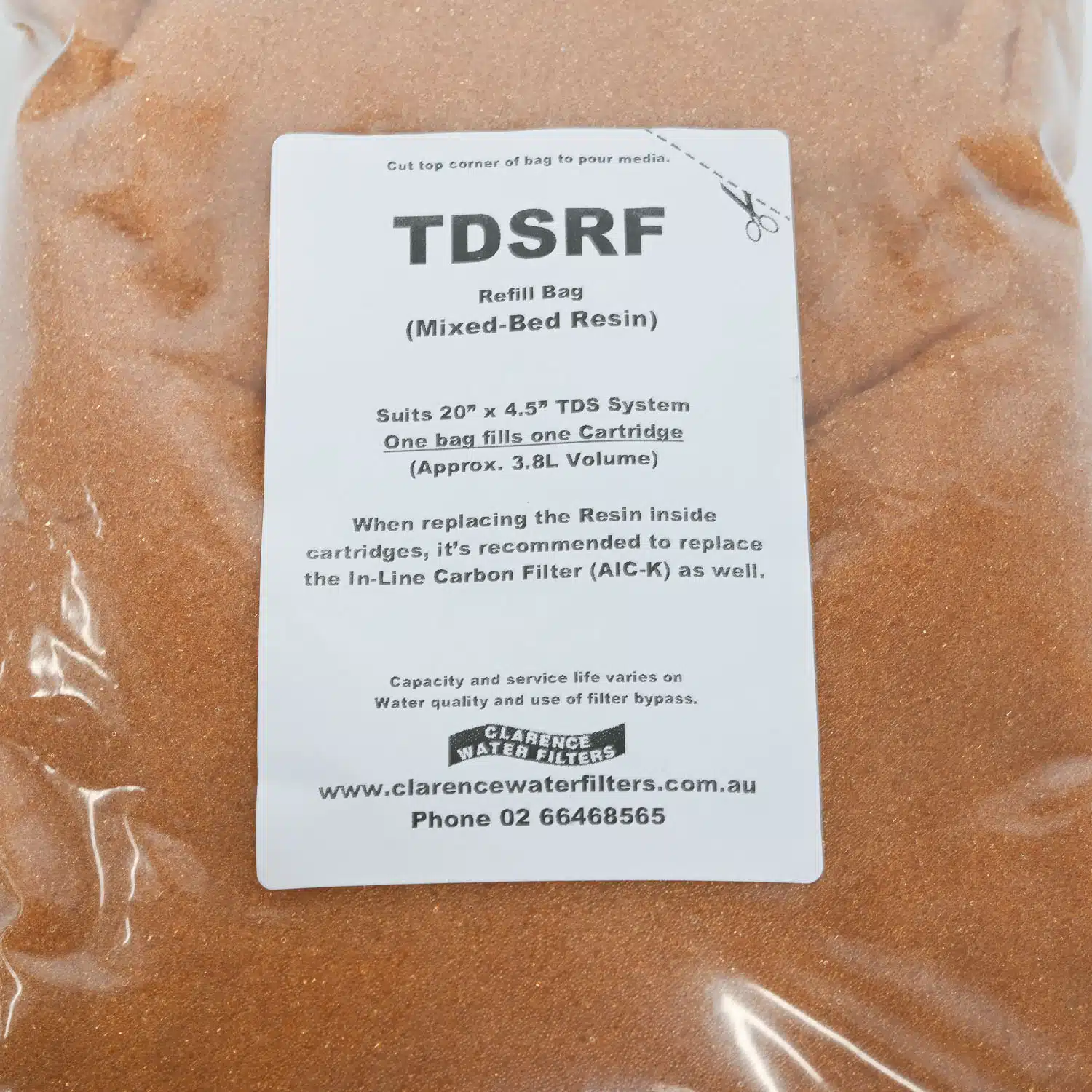 TDSRF Mixed Bed Resin Refills 1 x 2.8kg (3.8L) Bag