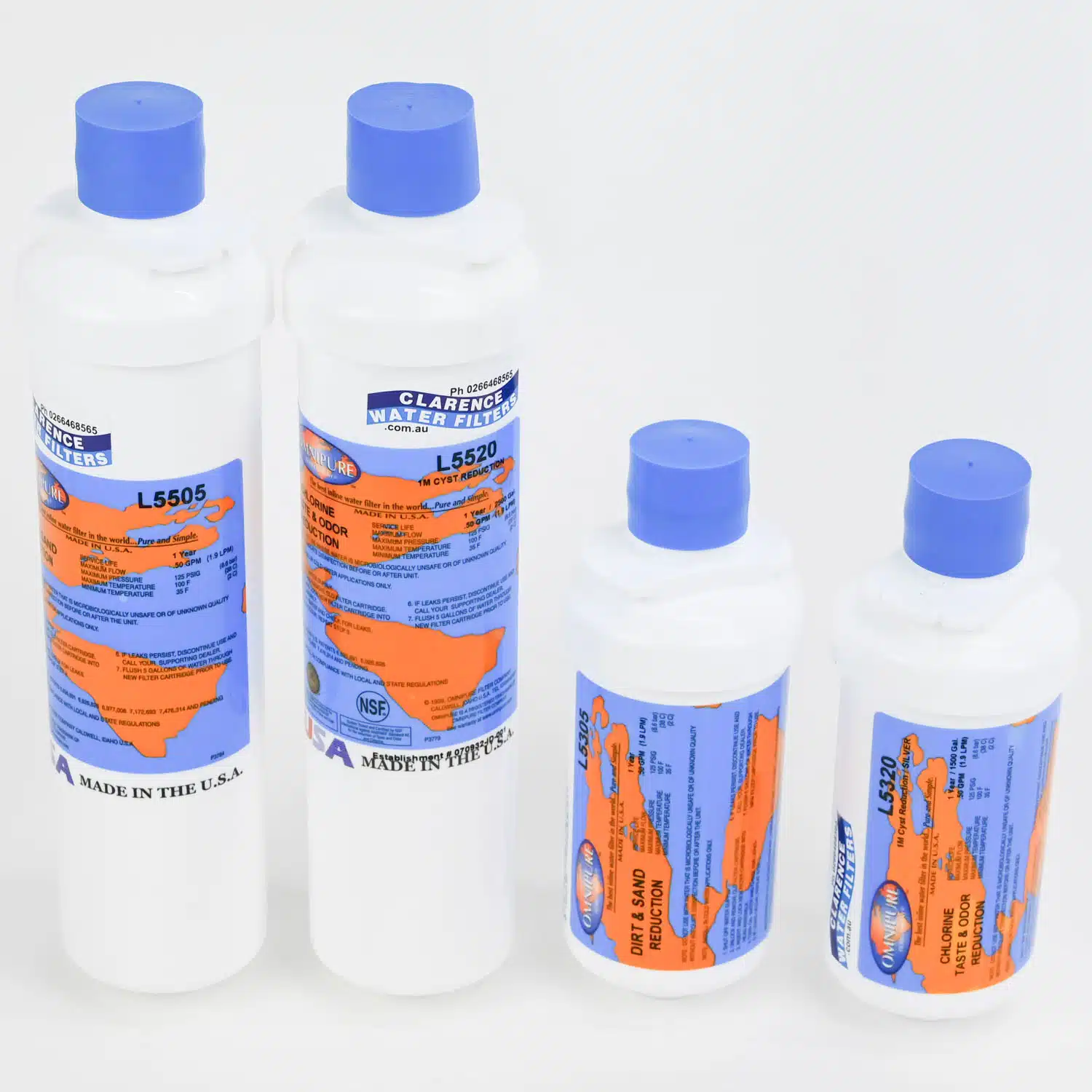 The Omnipuare L5305 5320 55055520 Filters Which are Available as Optins in Twin Omnipure Under Sink System for Caravans RVs and Motorhomes