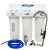 Triple Under Sink Fluoride Water Filter Systems 10 inch by 2 point 5 inch