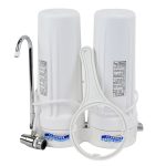Twin 10 inch Bench Top Water Filter system with USA Made QMP housings and spanner
