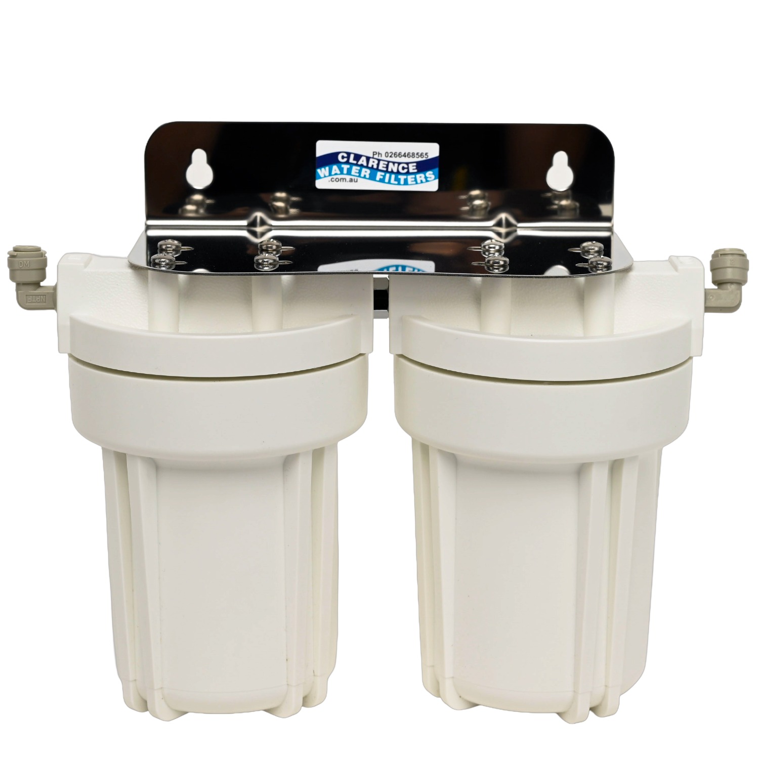 Twin 5 inch by 2 point 5 inch water filter system for caravans boats 4wds and RVs
