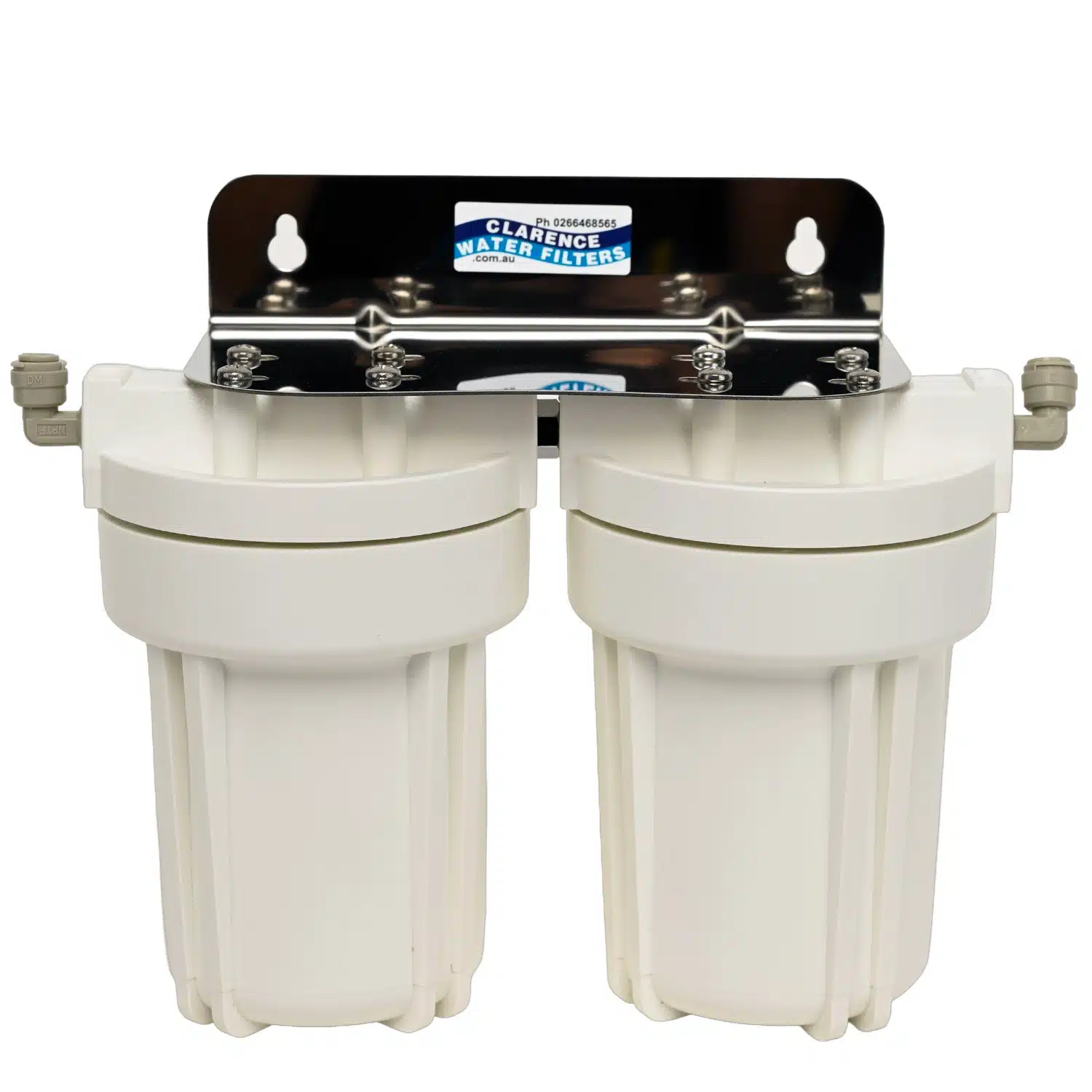 Twin 5 inch by 2 point 5 inch water filter system for caravans boats 4wds and RVs