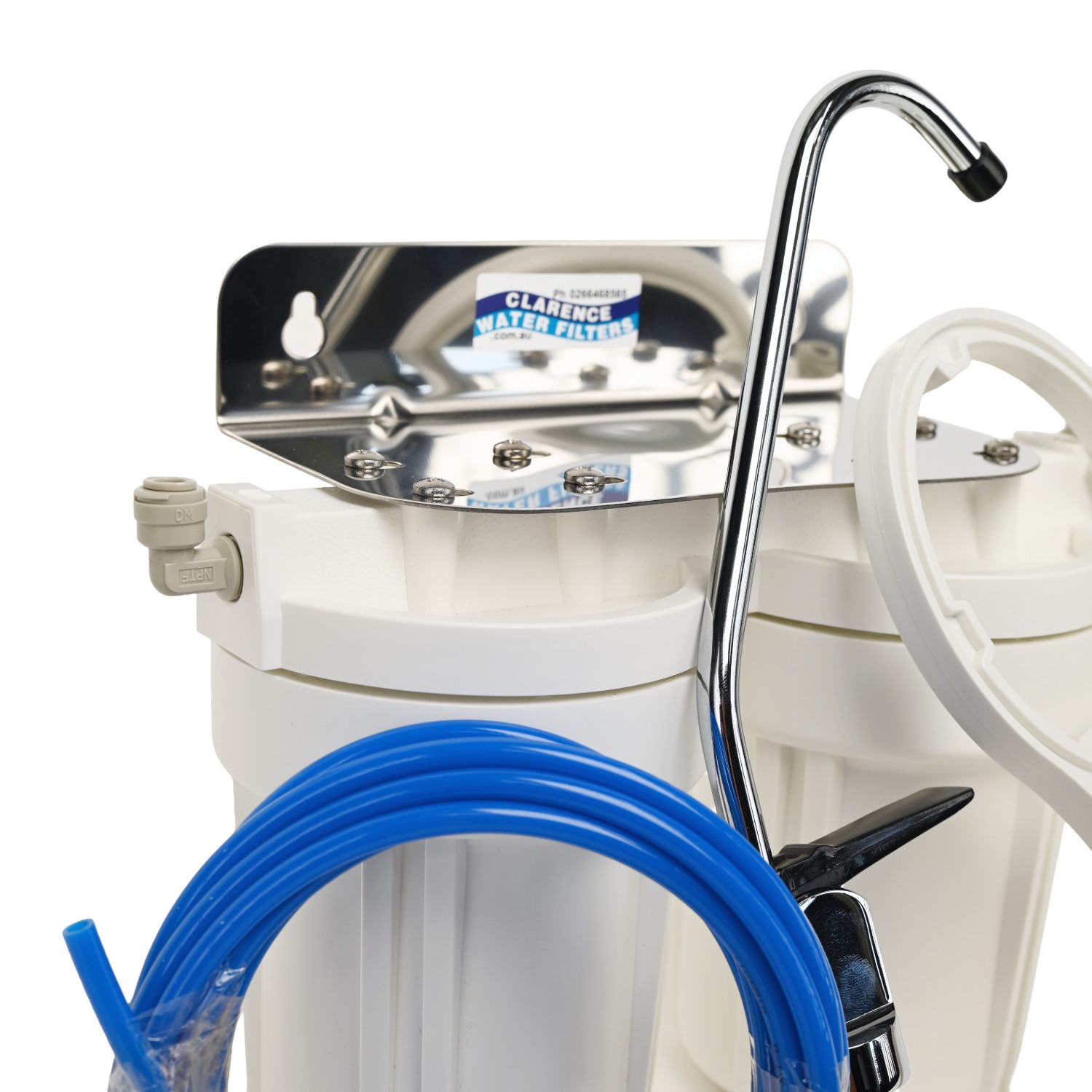 Twin 5 inch by 2 point 5 inch water filter system for caravans boats 4wds and RVs