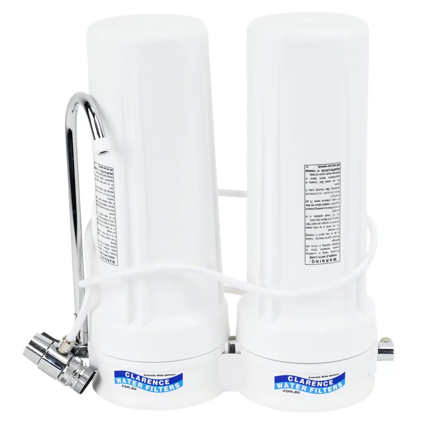Twin Bench Top Water Filter System with 10 inch Filters