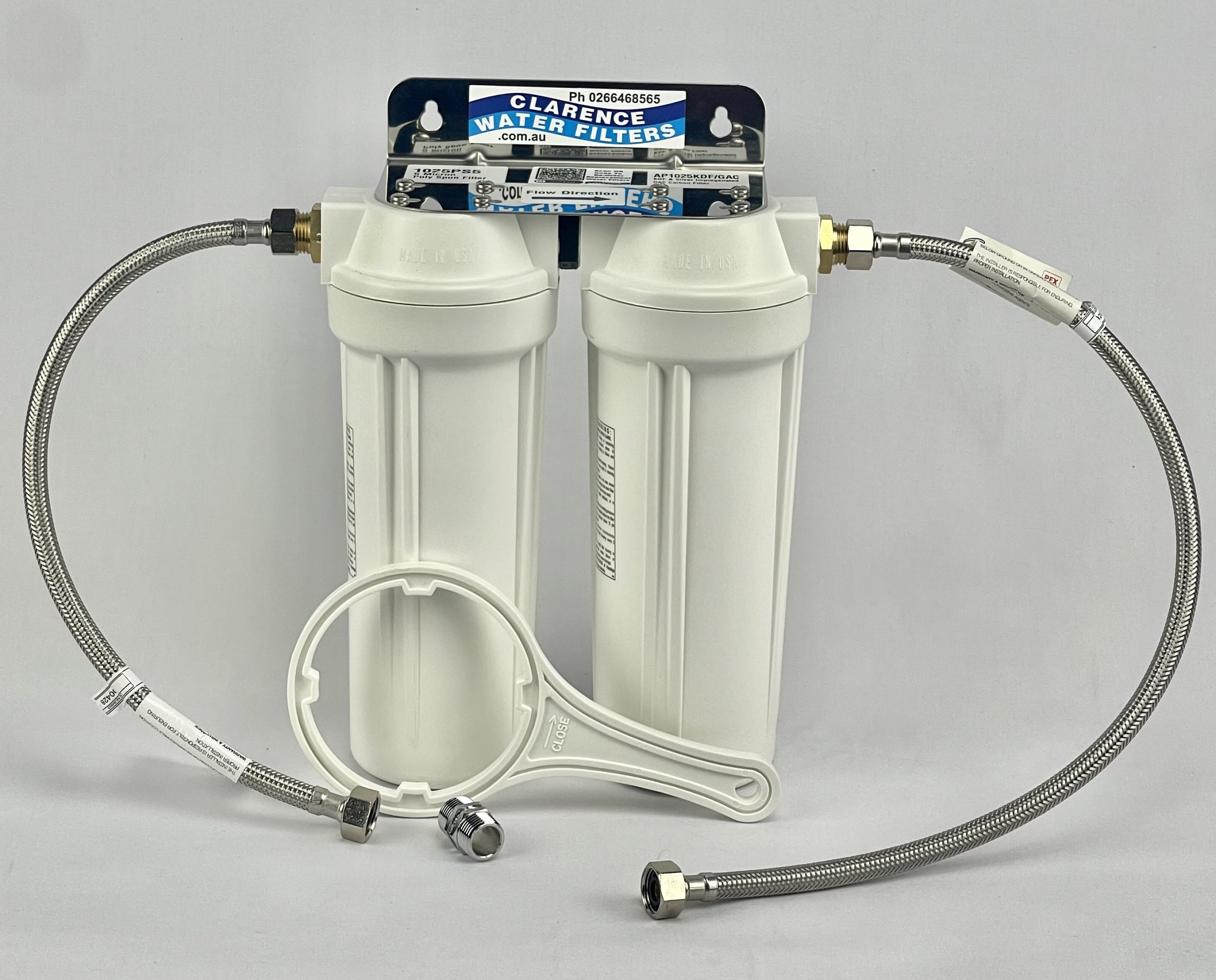 Twin High Flow Cold Water Line Water Filter System - Clarence Water Filters  Australia