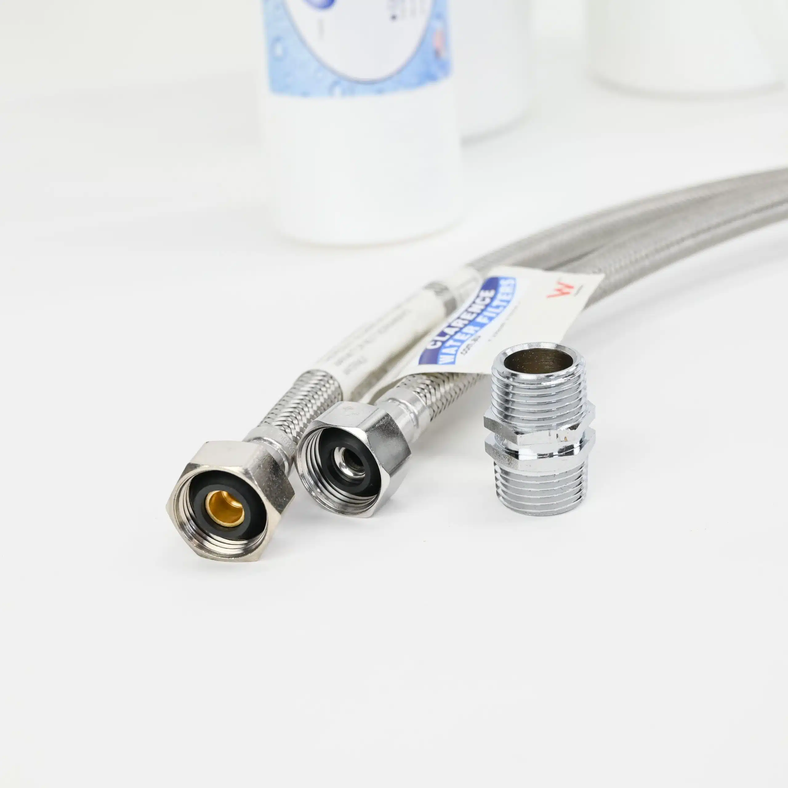 Twin High Flow Scale-Reducing Food Service Water Filter Kit with Sediment filter and Carbon Polyphosphate Filter for scale reduction