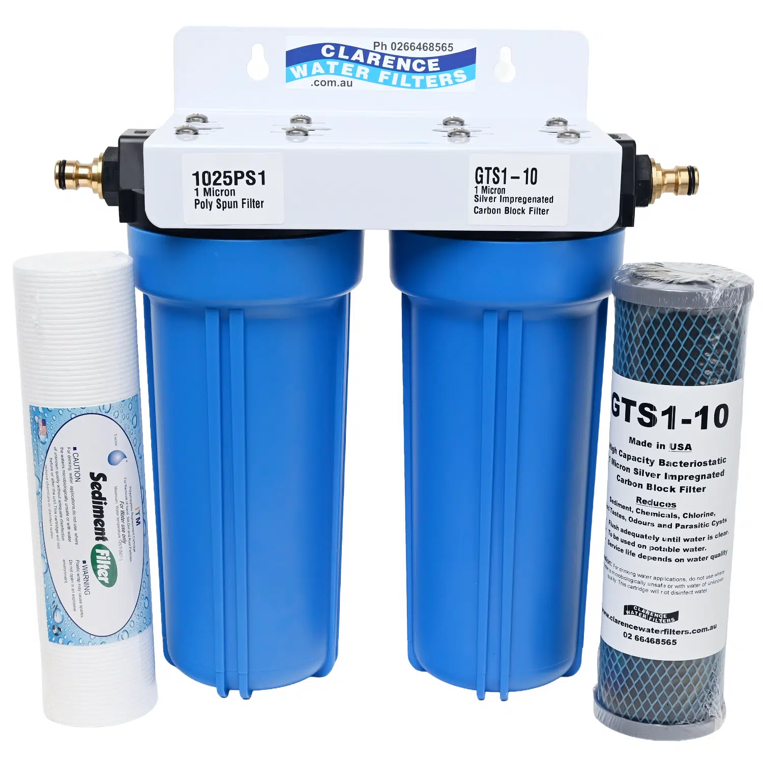 Twin Point of Entry Caravan Water Filter System 1ith 1 micron Silver Carbon filter and 1 micron Sediment filter