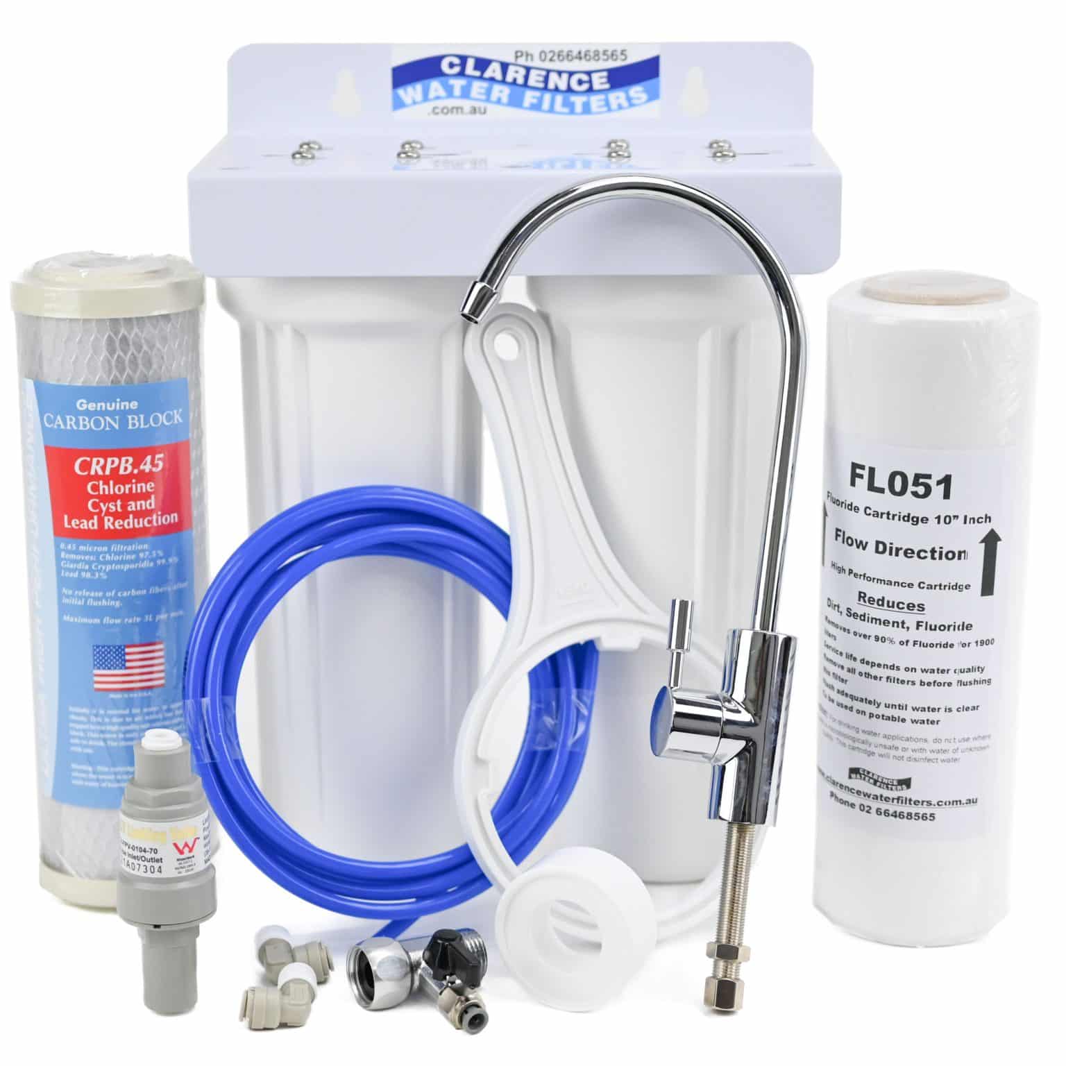 Twin Under Sink Fluoride Water Filter Systems - Clarence Water Filters ...
