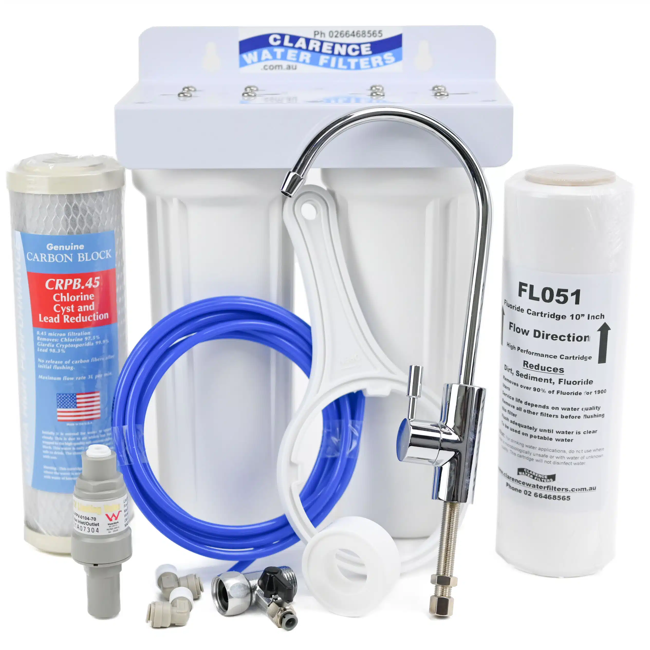 Twin Under Sink Water Filter System With Fluoride Reduction and Chemical Reduction For Town Water