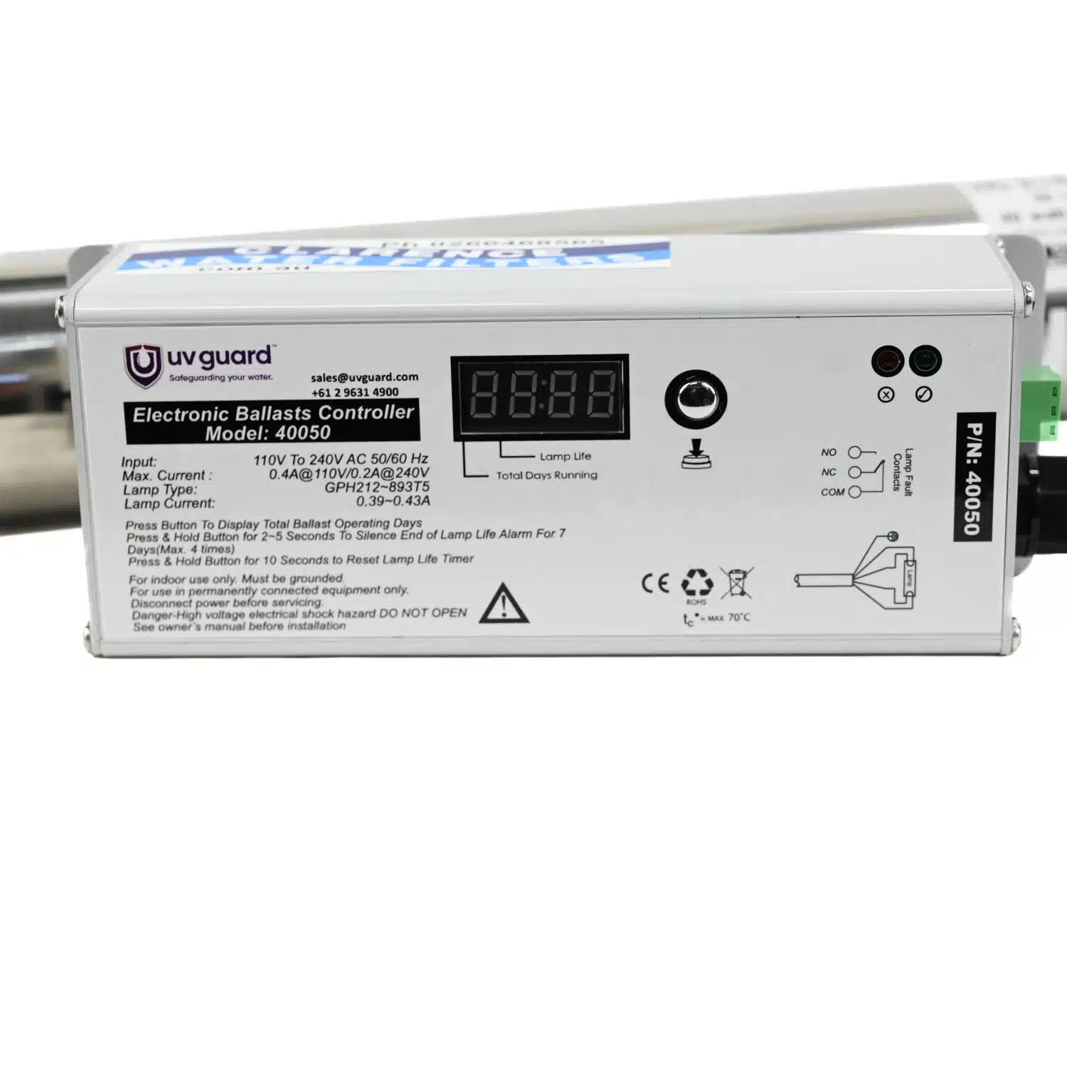 UV Guard SLT40 UV Ultraviolet Water Steriliser 40 watts capable of up to 36 litres per minute flow