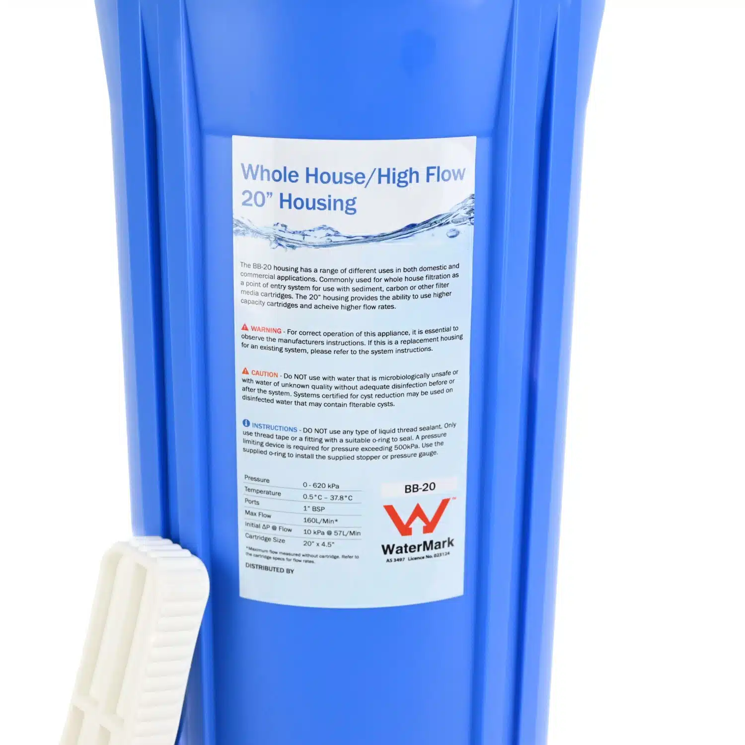 Whole of House Sediment Water Filter Rural or Town 20 inch by 4 point 5