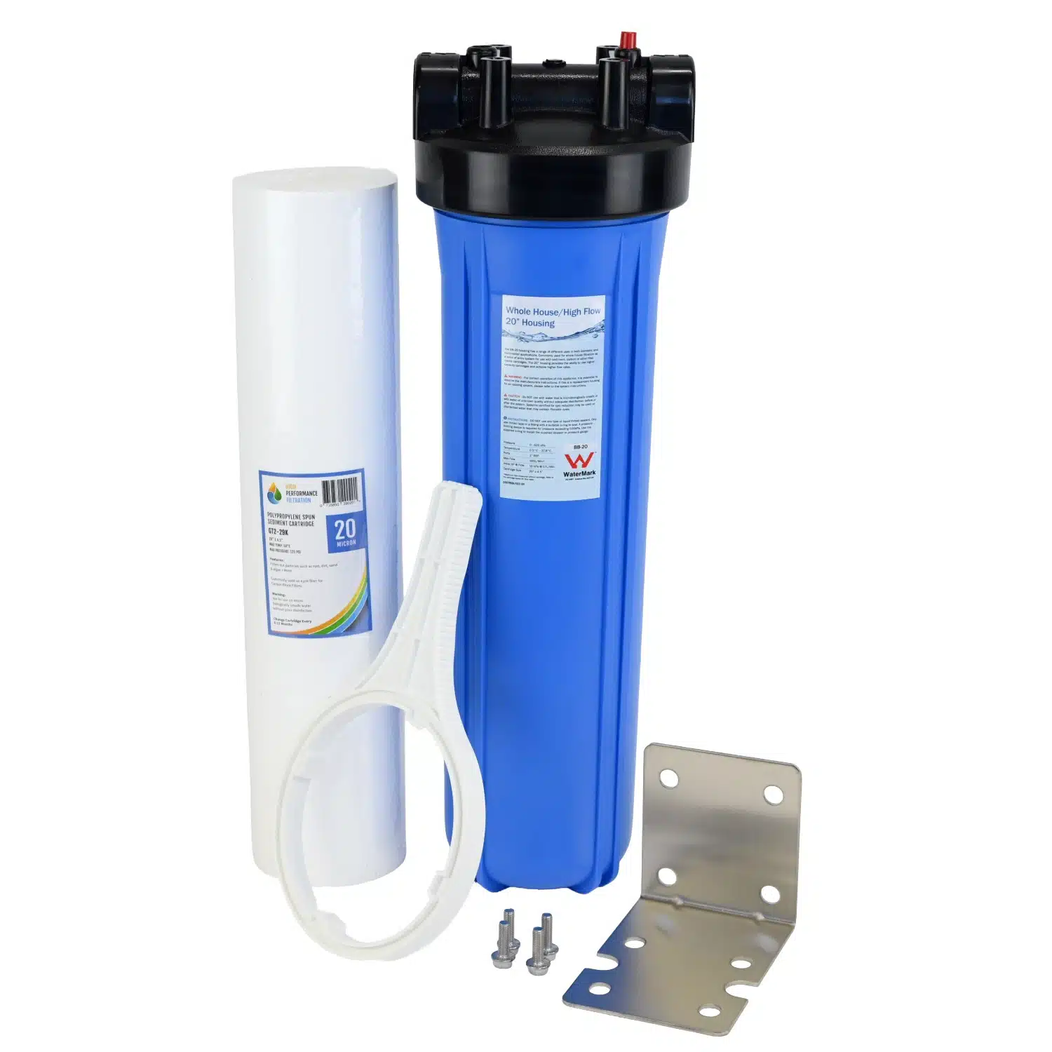 Whole of House Sediment Water Filter Rural or Town 20 inch by 4 point 5