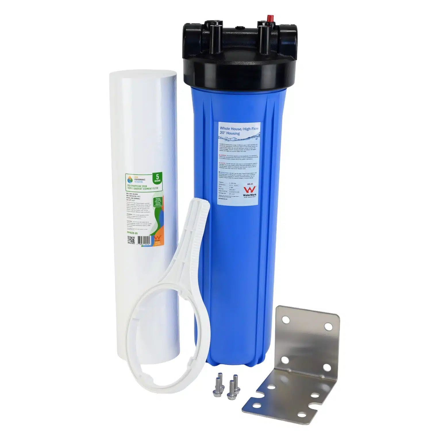 Whole of House Sediment Water Filter Rural or Town 20 inch by 4 point 5