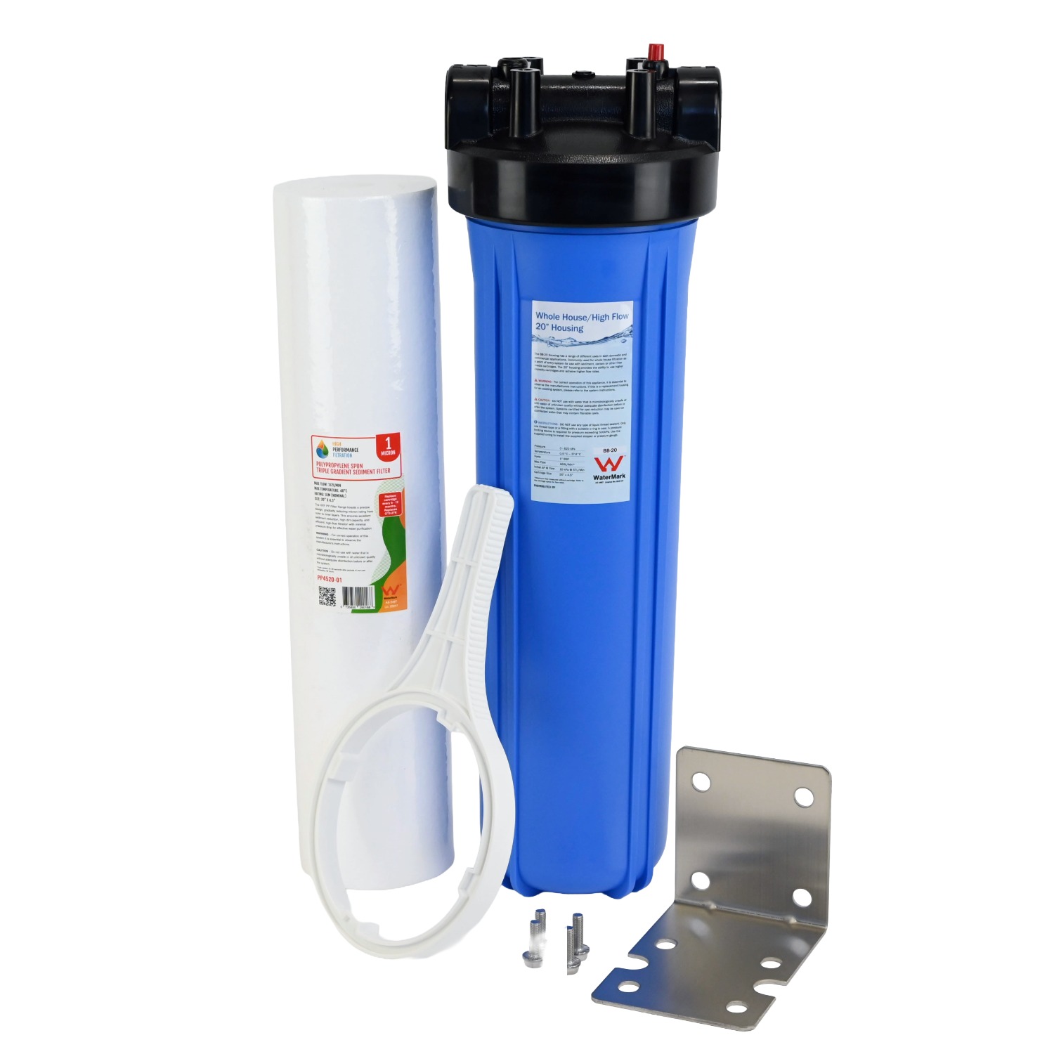 Whole of House Sediment Water Filter Rural or Town 20 inch by 4 point 5