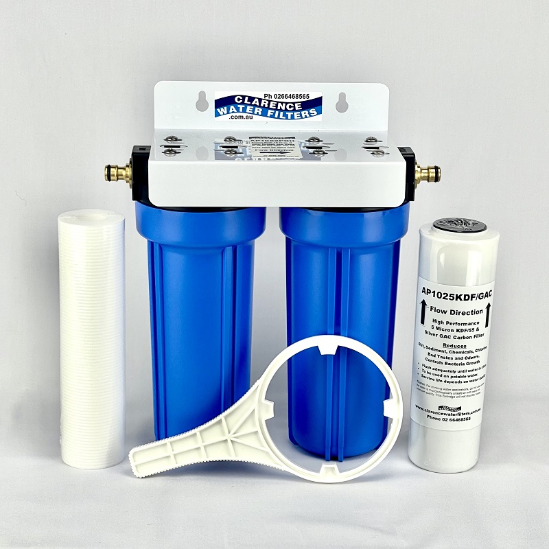 Hi Flow Twin Caravan & RV Water Filter System with Sediment & Carbon Filters