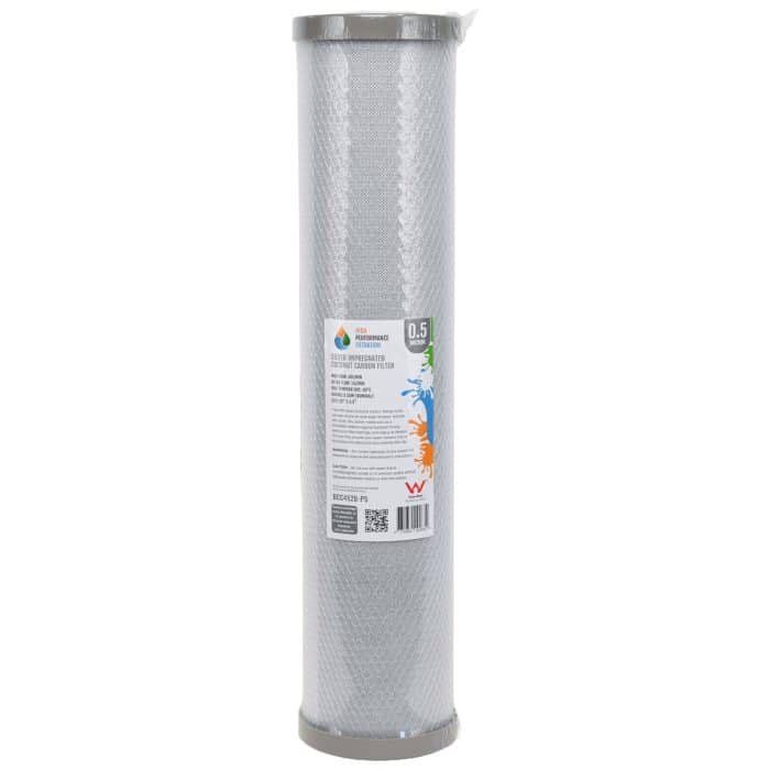 zero point 5 Micron Silver Carbon Block 20 inch by 4 point 5 inch 2045CB05silver Bacteriostatic